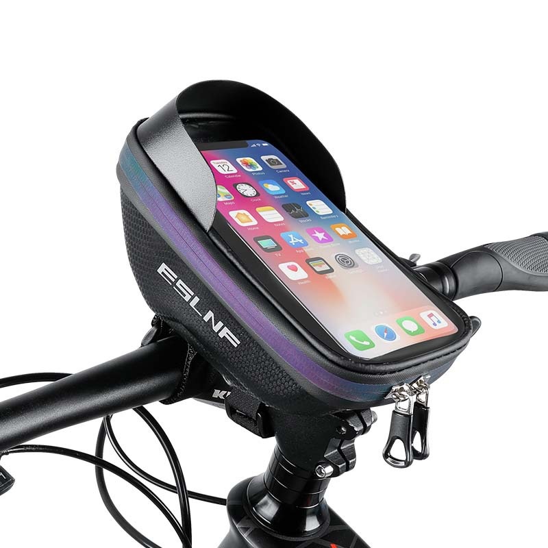 ESLNFMountain Bike Riding Bag Cycling Equipment EVAHard Shell Waterproof Handlebar Bag Mobile Phone Bag Bicycle Bag