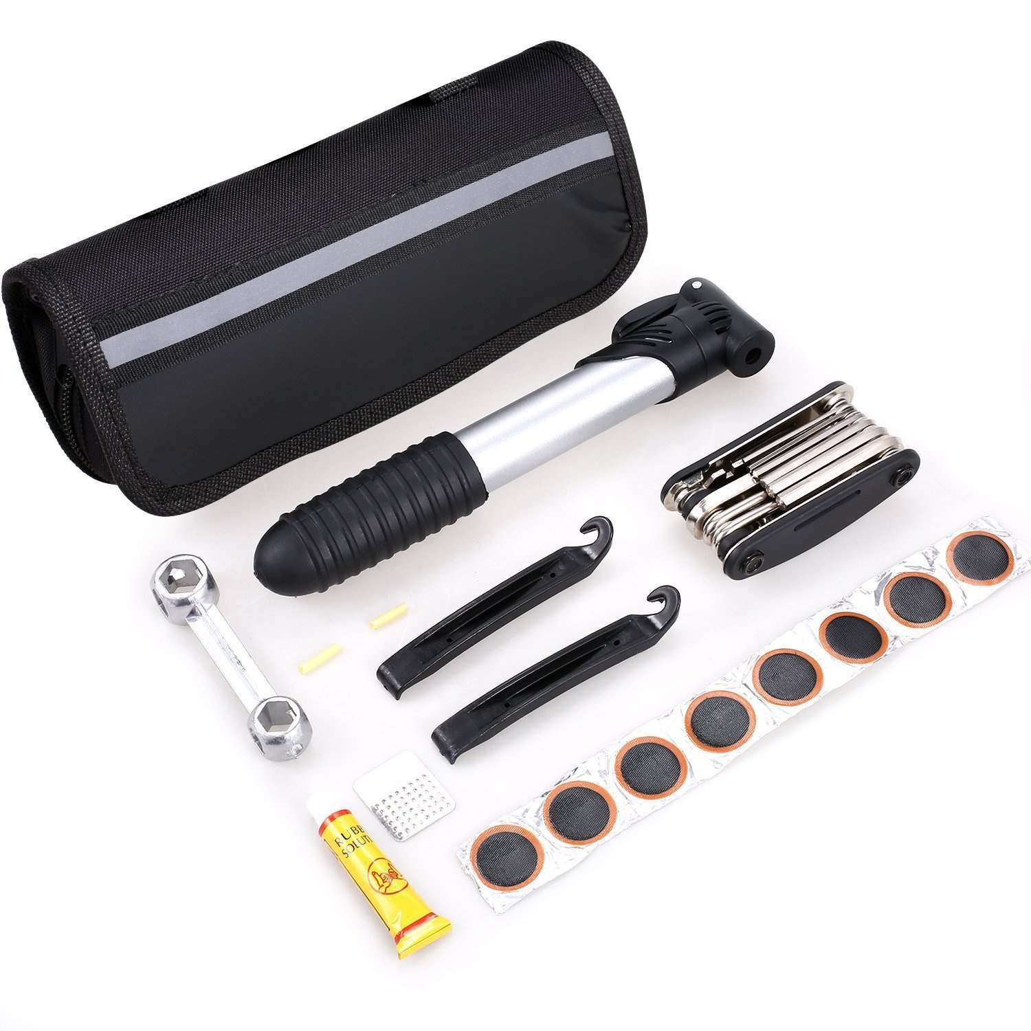 Bicycle Repair Tool Kit Mountain Bike Tire Repair Pump Repair Wrench Tire Repair Tool Combination Set