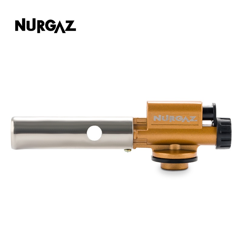 NURGAZCamping Flamethrower With Inverted Threaded Gun Head Portable Household Igniter10,000 Times Ignition Brass Material