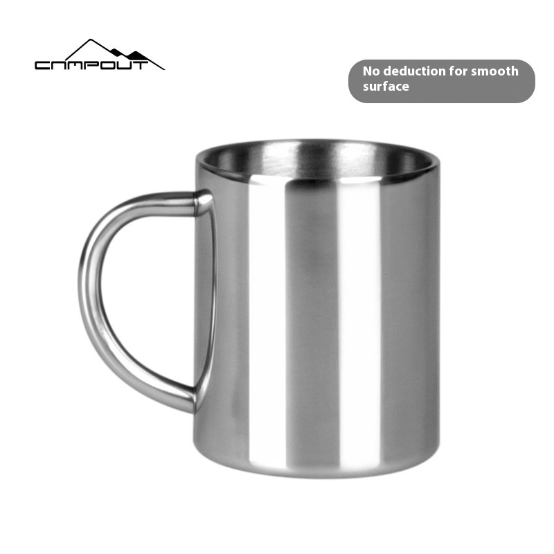 CAMPOUTOutdoor Stainless Steel Double Layer Water Cup Camping Coffee Cup Creative Water Cup Stainless Steel Cup Camping