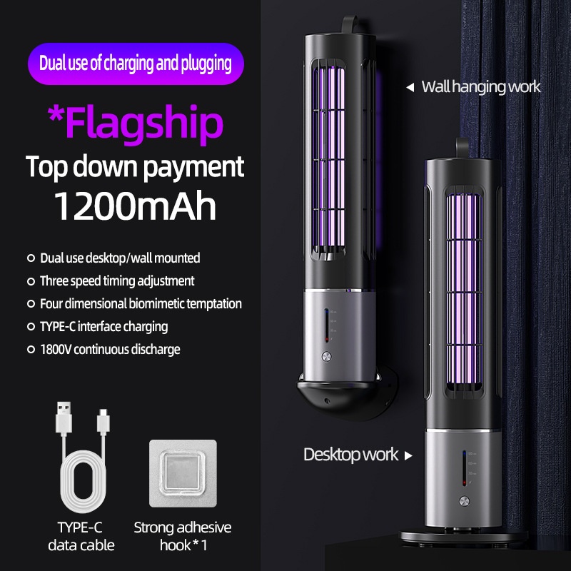 Multifunctional Mosquito Killer Lamp,Electric Shock Portable Outdoor Mosquito Zapper