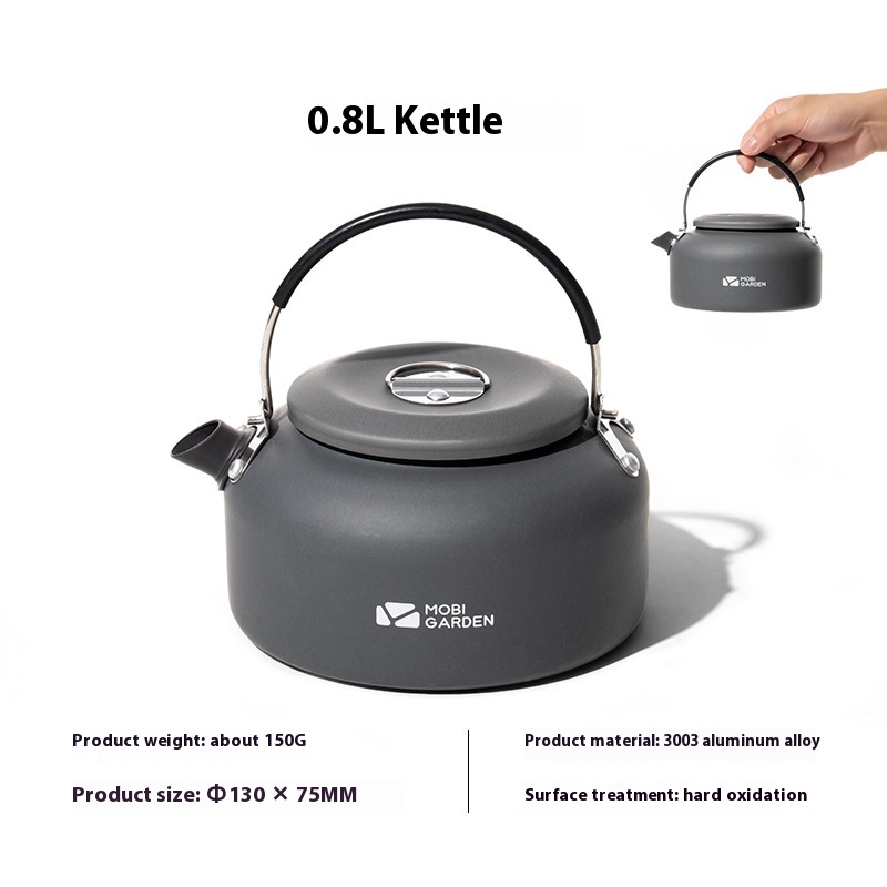 Mugodi Kettle0.8 LPortable Outdoor Camping Picnic Leisure Self-driving Equipment Boiling Water Tea Coffee Pot