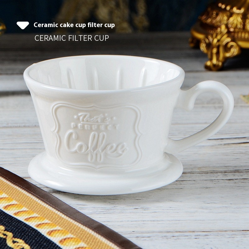 Ceramic Coffee Funnel Filter Cup Cone Cake Cup Filter Dripper Hand Filter Cup Coffee Utensil