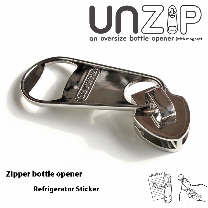 Creative Large Magnetic Zipper Bottle Opener Beer Bottle Opener With Refrigerator Magnet Personality Bottle Opener Screwdriver