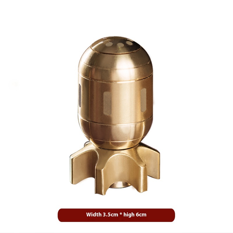 Brass Torpedo Fingertip Gyroscope Decompression Spinning Torpedo Gyroscope Copper Handicraft Ornaments Hand-held Pieces Decompression Play