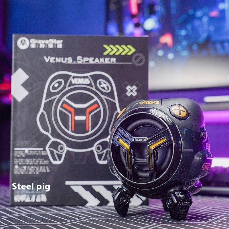 Grava Star Gravity Planet Steel Pig Bluetooth Speaker–Desktop Decor And Speaker Combo