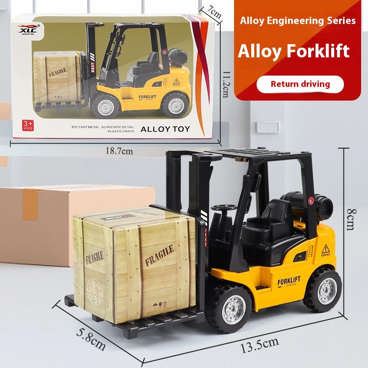 Boys Alloy Toy Car Children's Toys Mini Pull Back Engineering Car Toys Construction Engineering Forklift Color Box