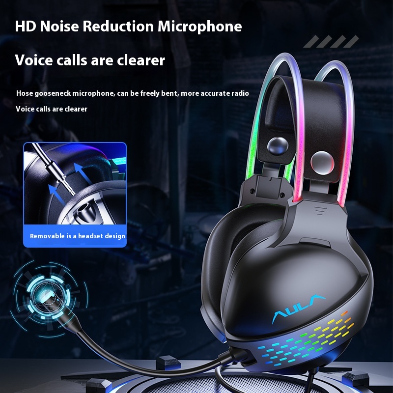 Wolf Spider S503 Computer Headset-Light-Up Over-Ear Headphones For Voice Teaching,streaming,Online Classes,And Gaming,y Design For Influencers