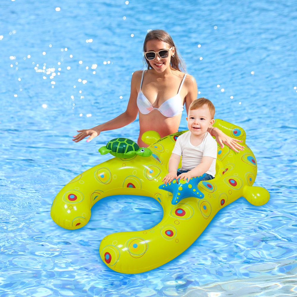 Inflatable Mother And Child Swimming Circle Children's Animal Squeeze Sitting Circle Swimming Pool Baby Inflatable Seat Circle