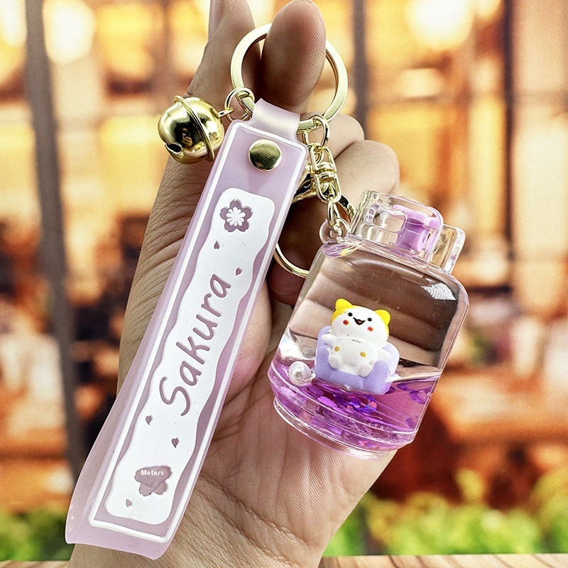 Oil-infused Floating Sofa Cat Gas Tank Keychain Girl High-end Ladies Acrylic Niche Design High-end