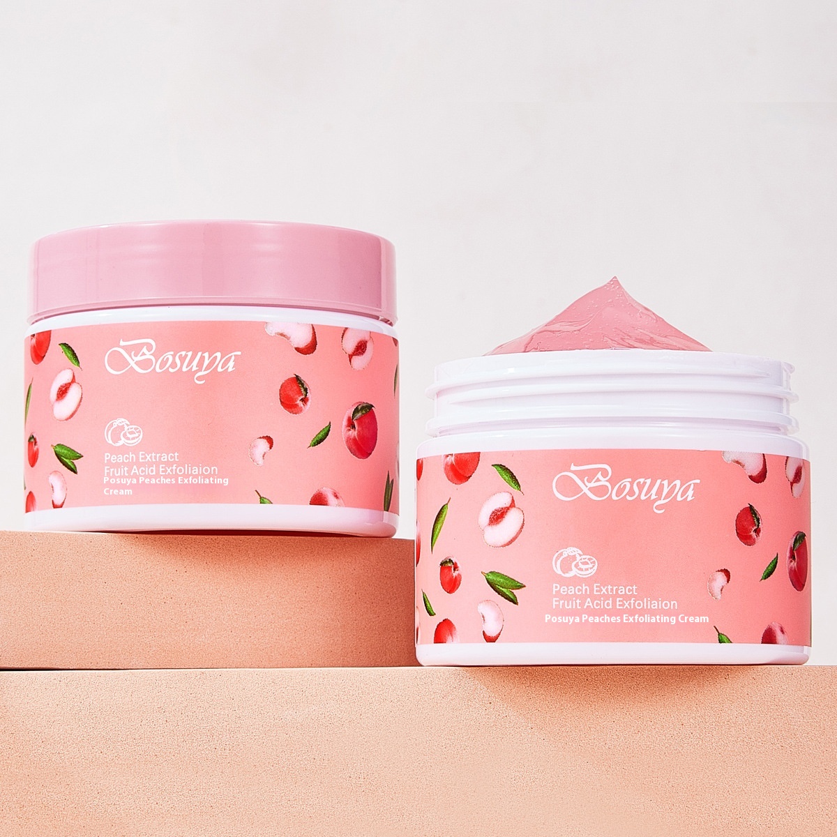 Bosuya Peach Scrub Softens Cuticles,Cleanses Skin,Scrubs,Moisturizes,,Mild And Moisturizing