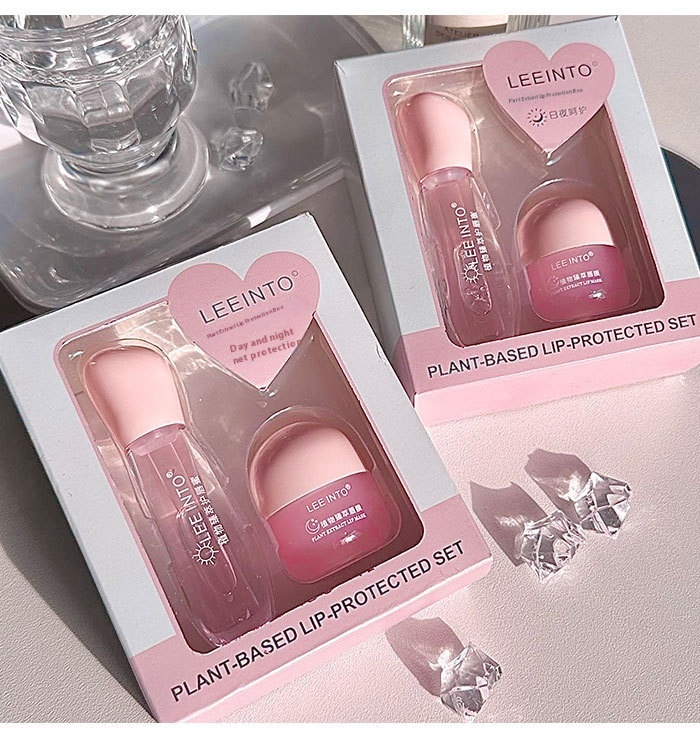 Makeup LEEINTOPlant Extract Day And Night Lip Mask Set Day And Night Sleep Fade Lip Lines Moisturizing Lip
