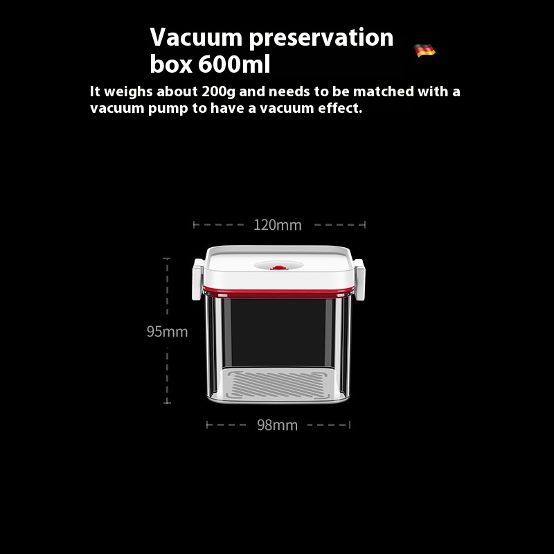 Vacuum Fresh-keeping Box Electric Transparent Plastic Sealed Box Fruit Refrigerator Storage Box Kitchen Grain Flour Rice Storage Bucket