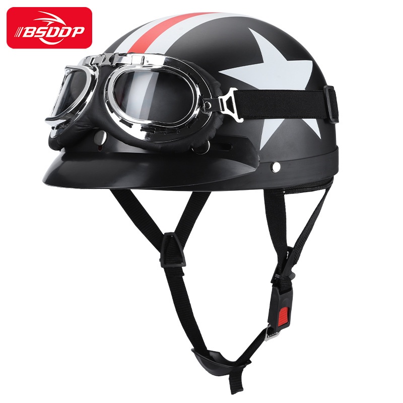 SMotorcycle Harley Helmet Men And Women Four Seasons Electric Motorcycle Helmet Summer Retro Riding Half Helmet