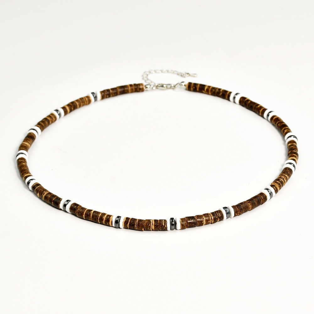 European And American Personality Street Hip-hop Coconut Shell Wooden Bead Necklace Jewelry Men's Shell Versatile Disco Cool Accessories Products