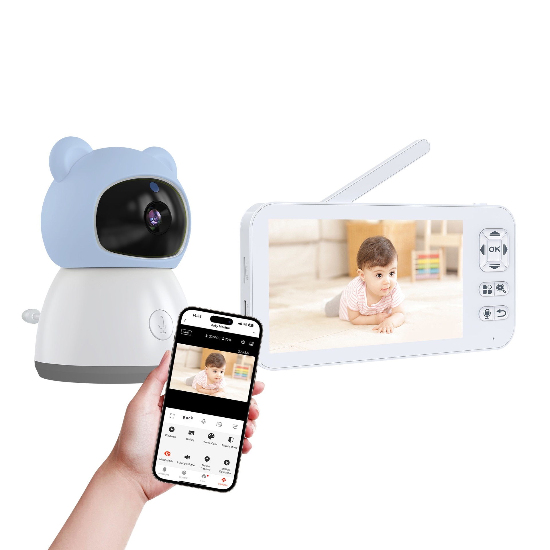 [Scheme]5-inch Display Graffiti Smart Baby Monitor Baby Care Cry Monitoring