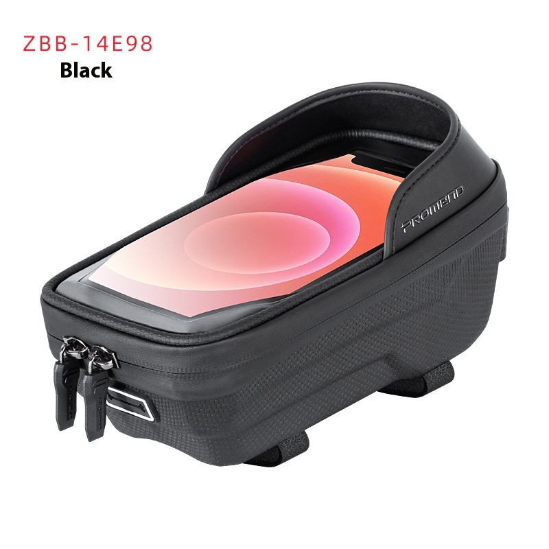PROMENDBicycle Bag PULeather Touch Screen Sunshade Mobile Phone Navigation Hard Shell Top Tube Cycling Equipment Storage Bag