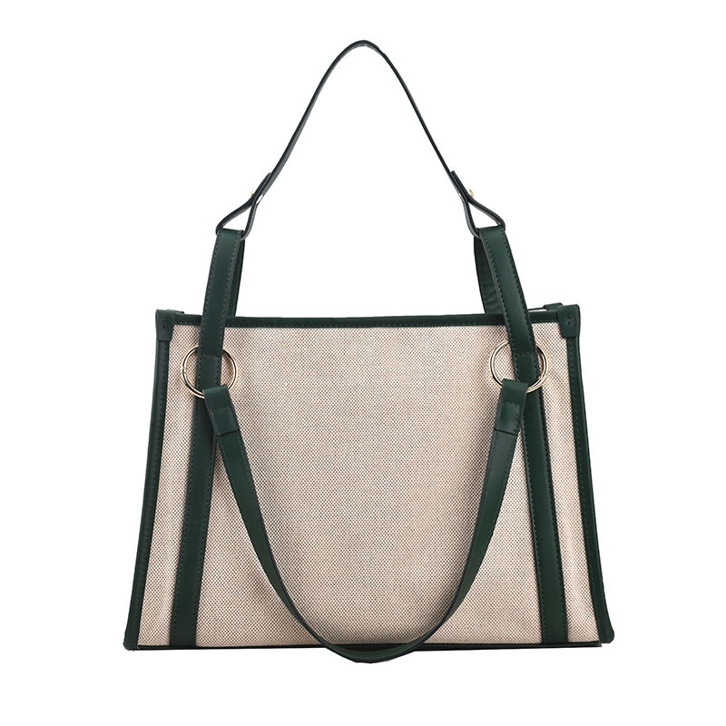 Style Fashion Contrast Color Women's Hand-held Shoulder Bag Large Capacity High-end Daily Commuting Tote Bag