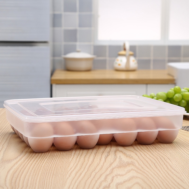 Egg Box Refrigerator Fresh-keeping Storage Grid Household Plastic Egg Rack Shockproof Box Multi-layer Stackable
