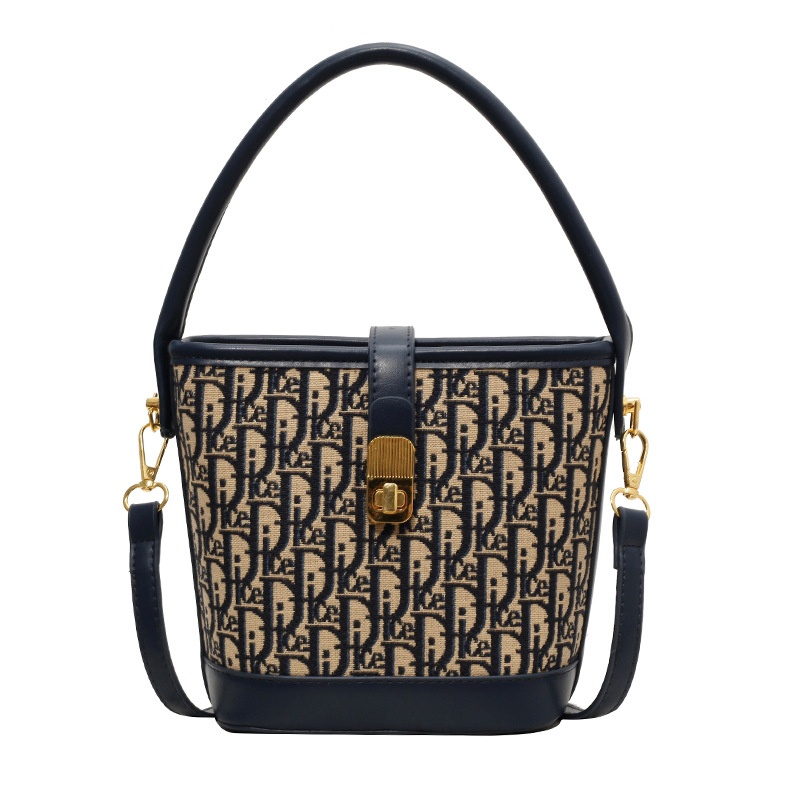 Women's Bags Winter Portable Bucket Bag Niche Design High-end Printed Letter Shoulder Messenger Bag
