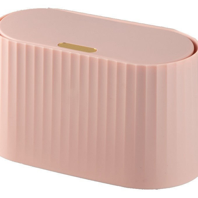 Multifunctional Desktop Trash Can Light Luxury Style Push-type Mini Storage Bucket Living Room Kitchen With Lid Trash Can