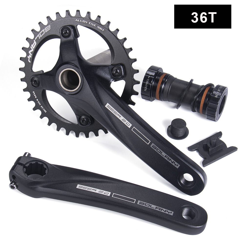 Bolany Mountain Bike Hollow Integrated170 Crank Set36 TTooth Plate Positive And Negative Tooth Plate Aluminum Alloy Modified Single Plate