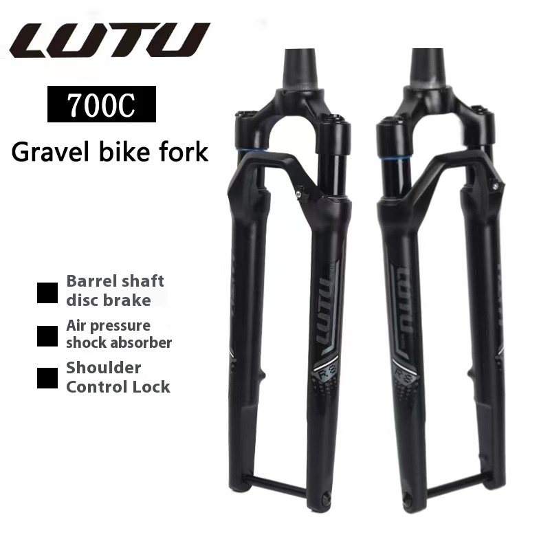LUTUGRAVELOff-road Bicycle Air Pressure Front Fork700 C27.5 Pneumatic Vibration Reduction Shoulder Control Lock