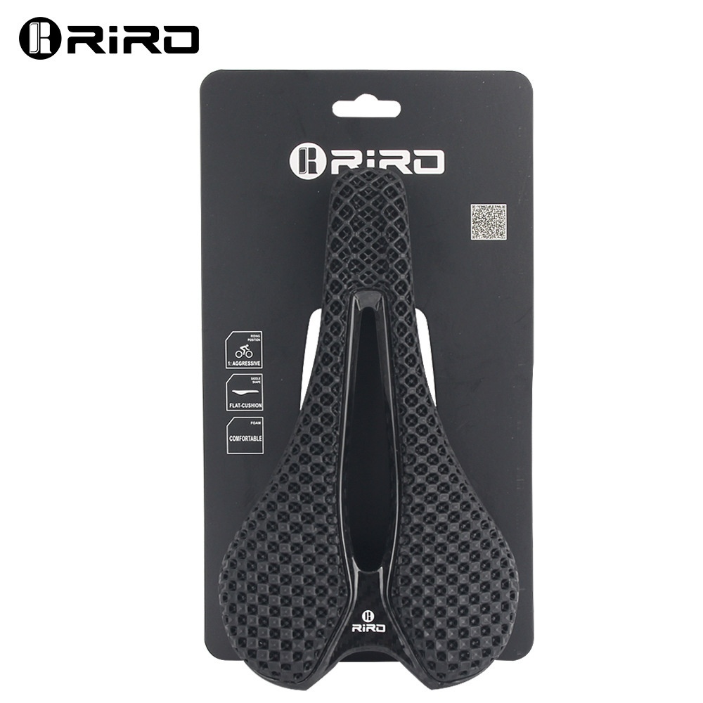 RIRORoad Bike Seat Cushion Carbon Fiber3 DPrinting Hollow Breathable Seat Cushion Bicycle Mountain Bike Competition Level Saddle