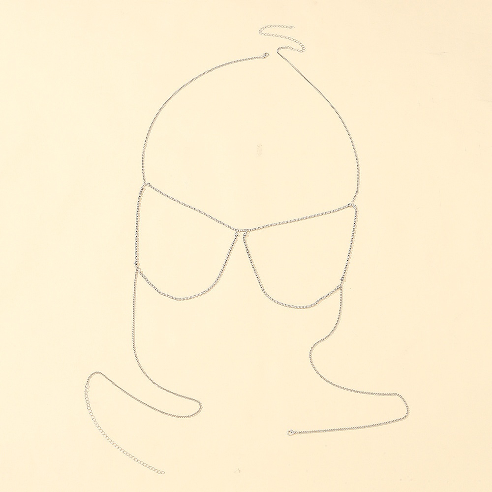 DZ0342baik European And American Niche Rhinestone Chest Chain Neck Chain Ladies Fashion Sexy Body Chain Jewelry