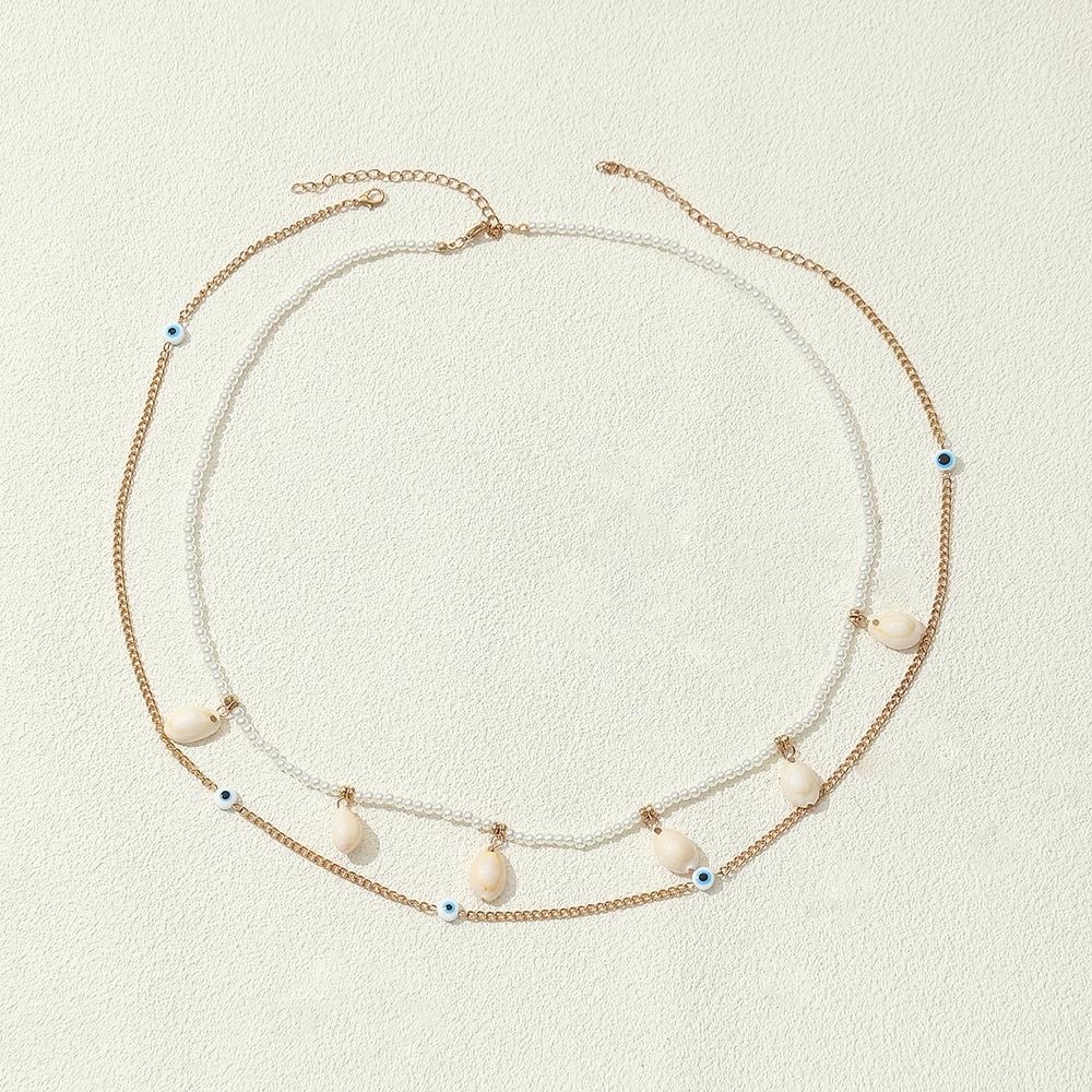 DZ0407 European And American Jewelry Bohemian Woven Rice Beads Female Street Shooting Beach Sexy Beaded Body Chain