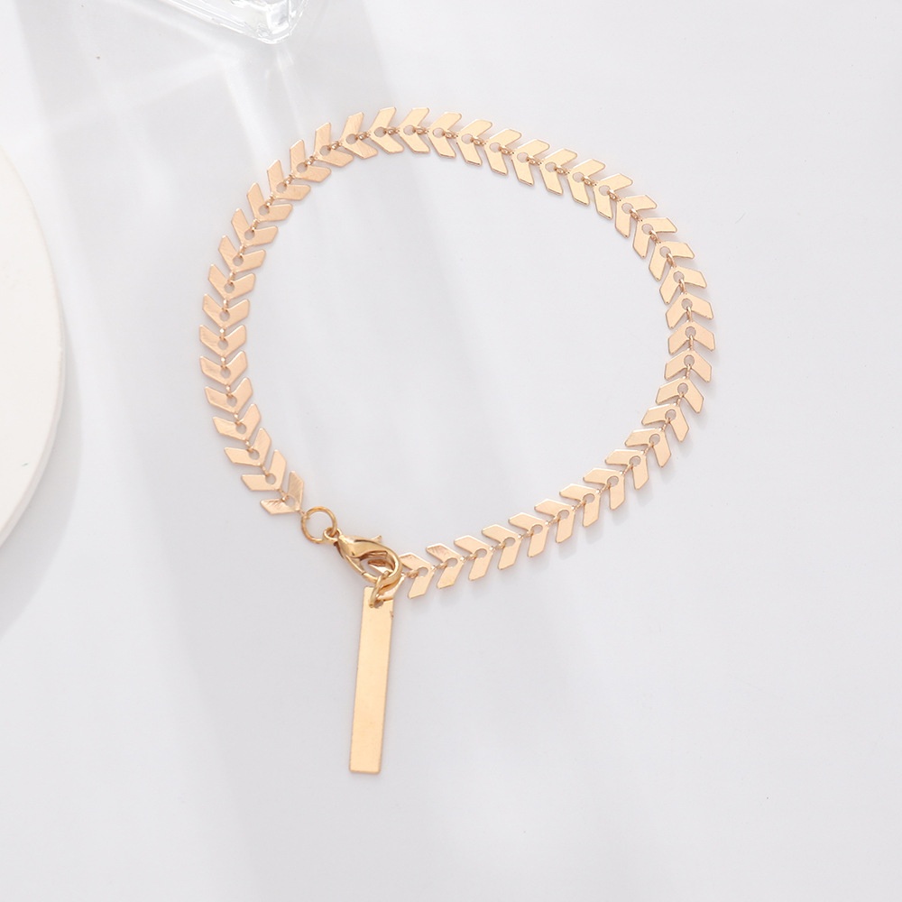 BZ0718 European And American Creative Wheat Ear Bracelet Bohemian Style Snake Bone Chain Long Pendant Female Bracelet