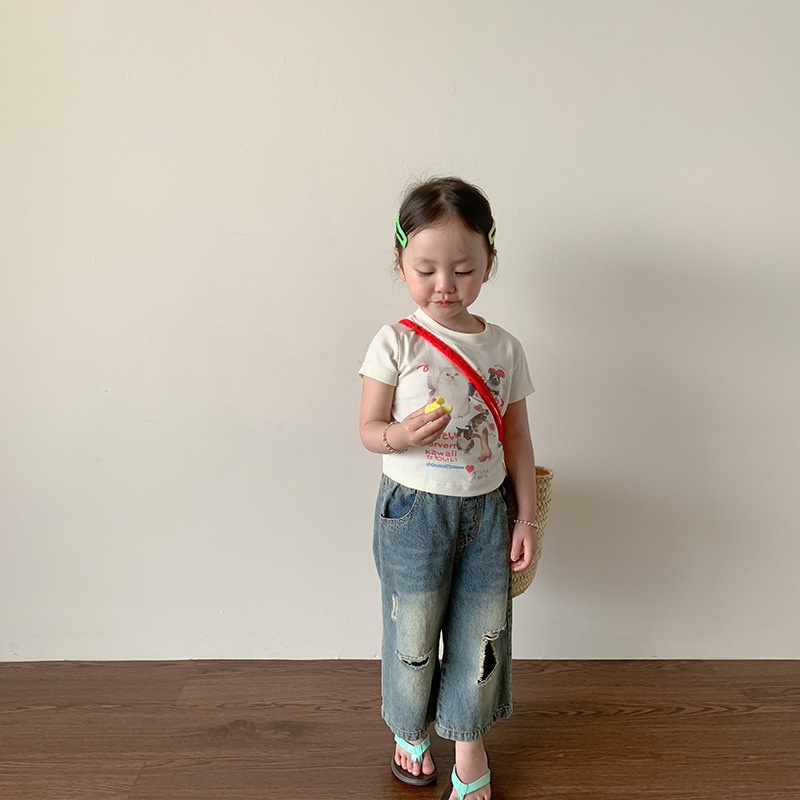 Weimu Children's Clothing Children's Cartoon Short-sleeved T-shirt Summer Boys And Girls Korean Style Tops T-shirt Baby Clothes