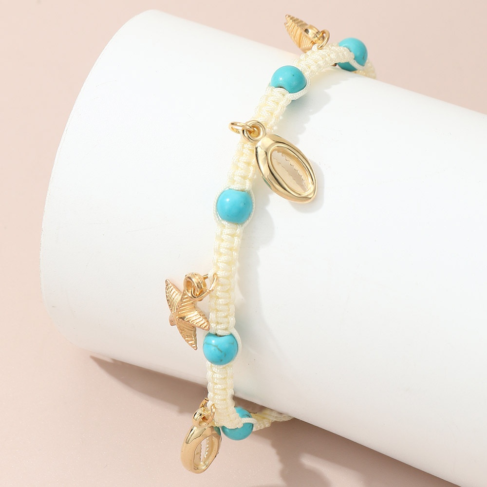 FZ0365 European And American Summer Hot-selling Starfish Shell Pendant Foot Ornaments Female Fashion Simple Personality Beach Anklet