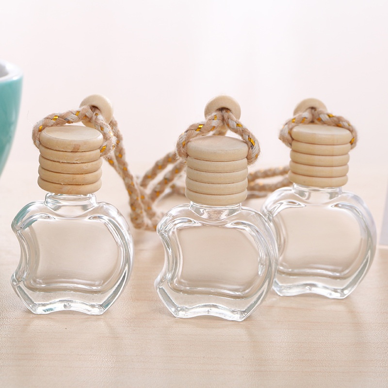 Car Perfume Bottle Apple Glass Empty Bottle Nail Polish Bottle8ml Creative Car Pendant Essential Oil Pendant