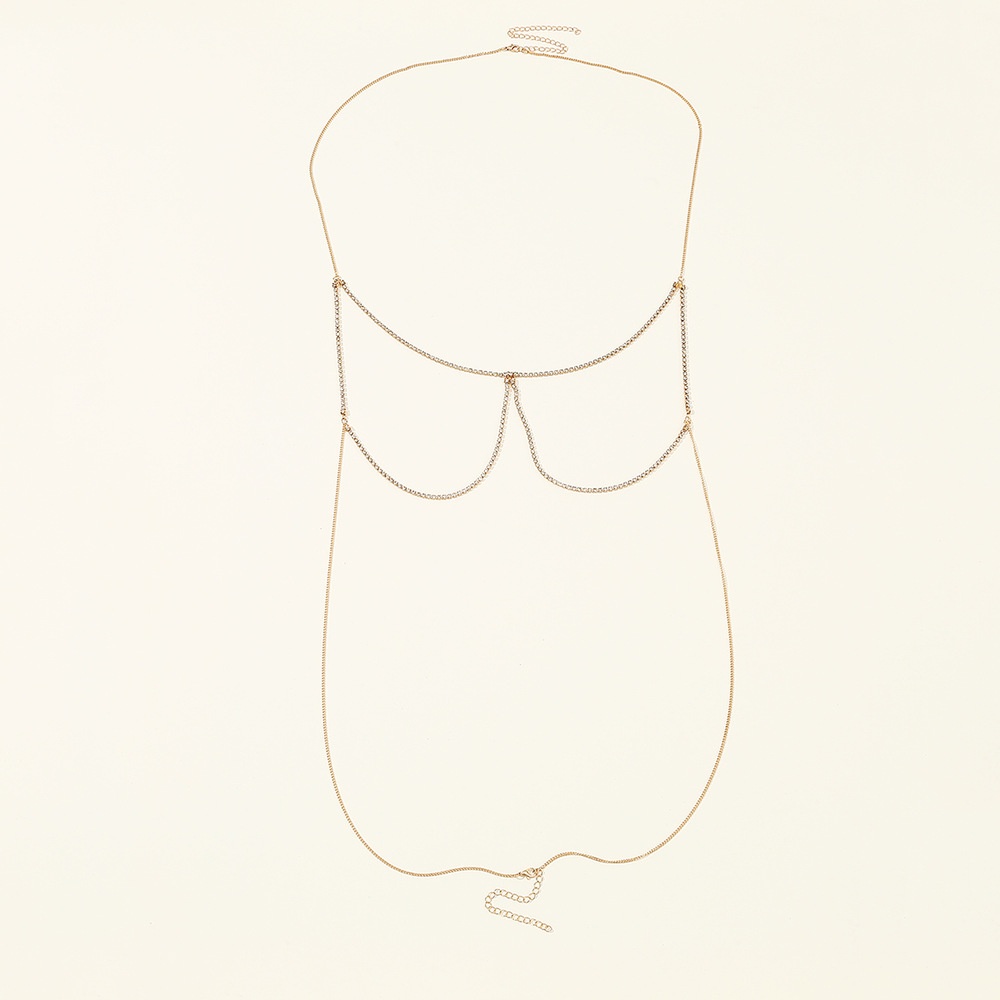 DZ0376 European And American Metal Chain Neck Hanging Chest Chain Waist Chain Female Summer Fashion Sexy Bikini Body Chain