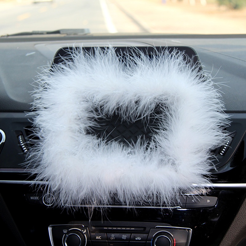 Car Feather Anti-slip Mat Car Interior Ornaments Mat Car Small Square Feather Mattrument Panel Storage Mat