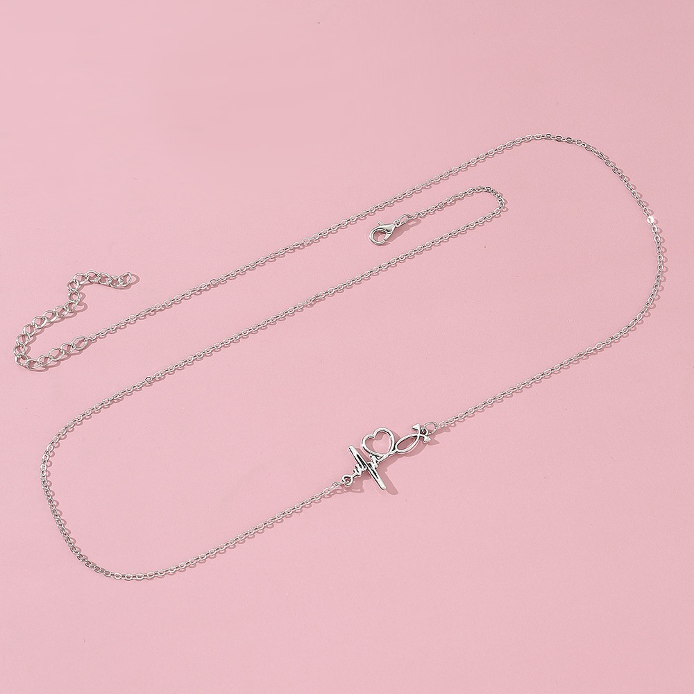 DZ0365 European And American Women's Waist Chain Electric Diagram ILove You Letter Pattern Summer Body Showing Women's Beach Accessories