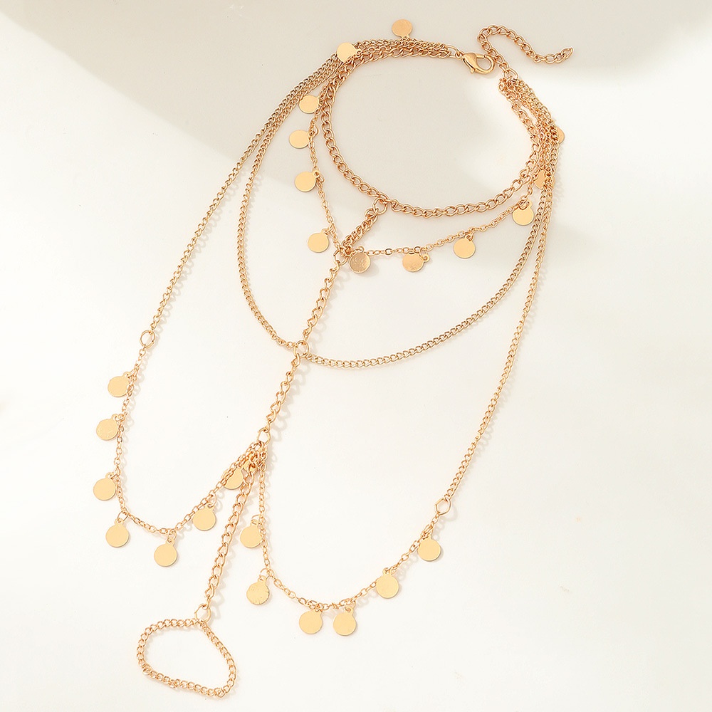 FZ0350 European And American Retro Tassel Anklet Female Niche Design Foot Accessories Beach Photo