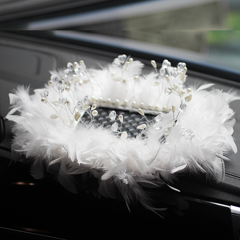 Long Crystal Beads Pearl Car Anti-skid Mat Car Interior Accessories Matching Net Celebrity Room Car Accessories
