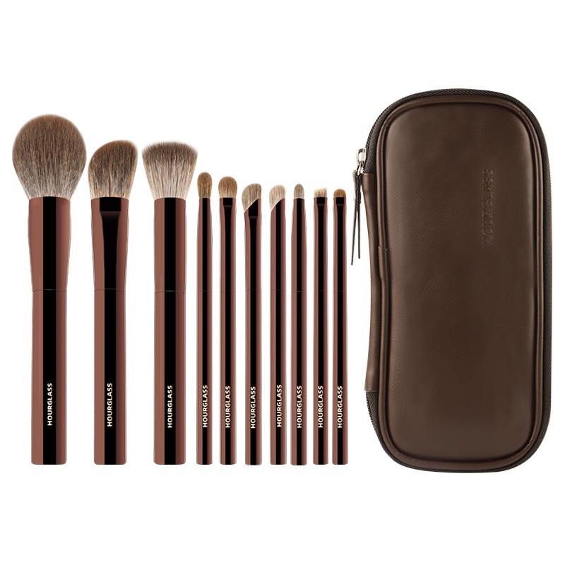 Brush Animal Hair Powder Brush Sickle Nose Shadow Brush10 Pack With Brush Bag Makeup Brush