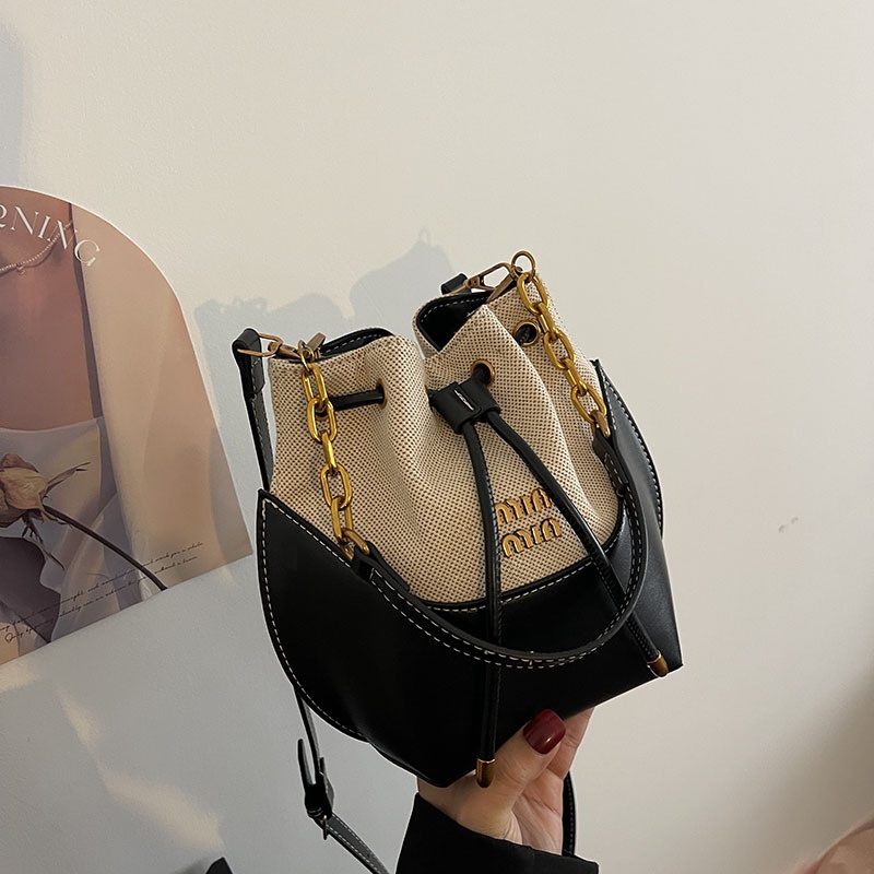 Bags Korean Style High-end Versatile Bucket Bag Spring And Summer Niche Design Chain Shoulder Messenger Bag Women