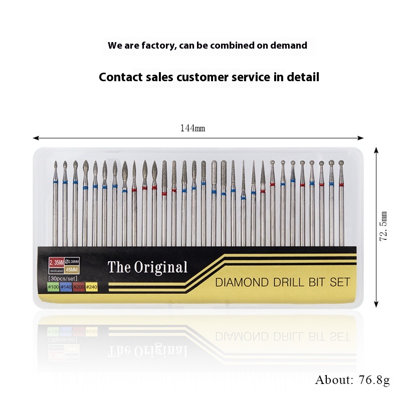 30-Piece Nail Drill Bit Set:Russian-Style Nail Prep Kit For Cuticle Removal And Nail Shaping,Replacement Heads For Nail Drill Machine