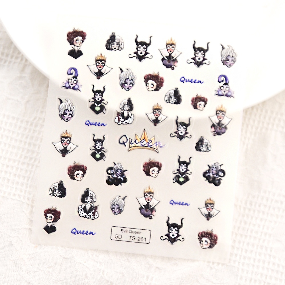 Technology5 DThree-dimensional Nail Stickers Embossed Waterproof Nail Stickers Decorative Stickers Nail Pieces Accessories Dark Queen Portrait