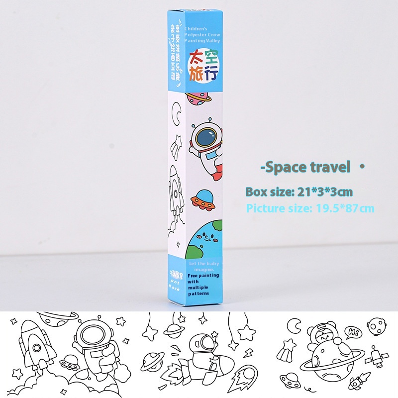 Children's DIYGraffiti Scroll Kindergarten Educational Reward Small Gift Cartoon Hand-painted Canvas Long Scroll