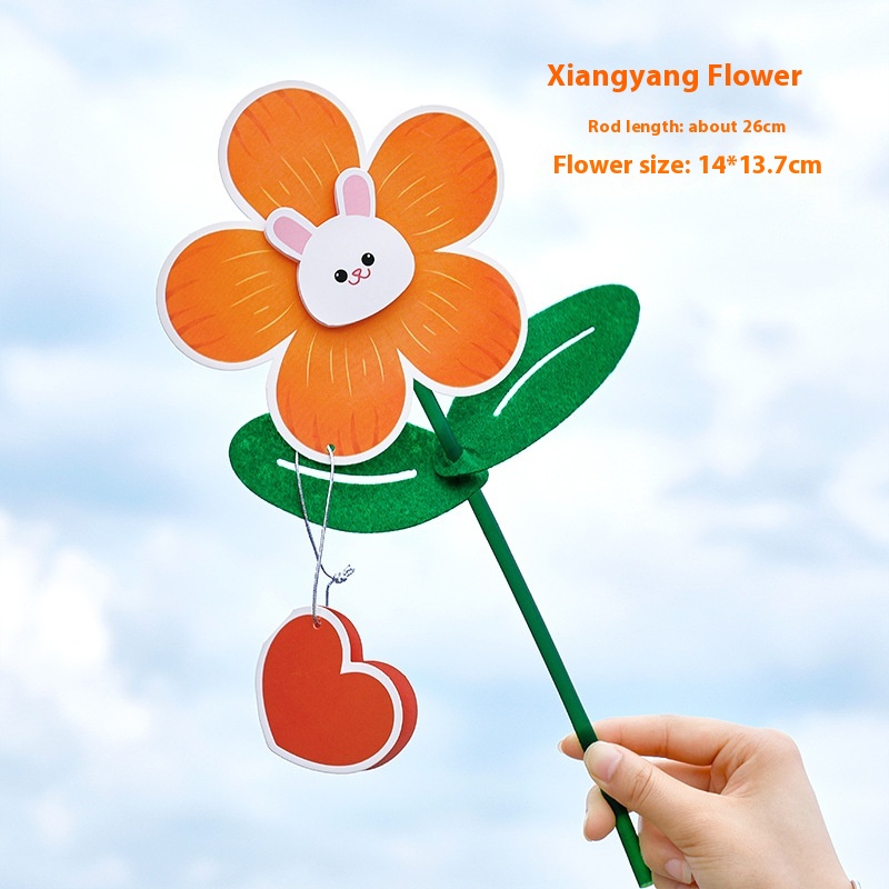 Cartoon DIYFlower Greeting Card Children's Thank You Blessing Card Material Package Children's Day Small Red Flower Reward Small Gift