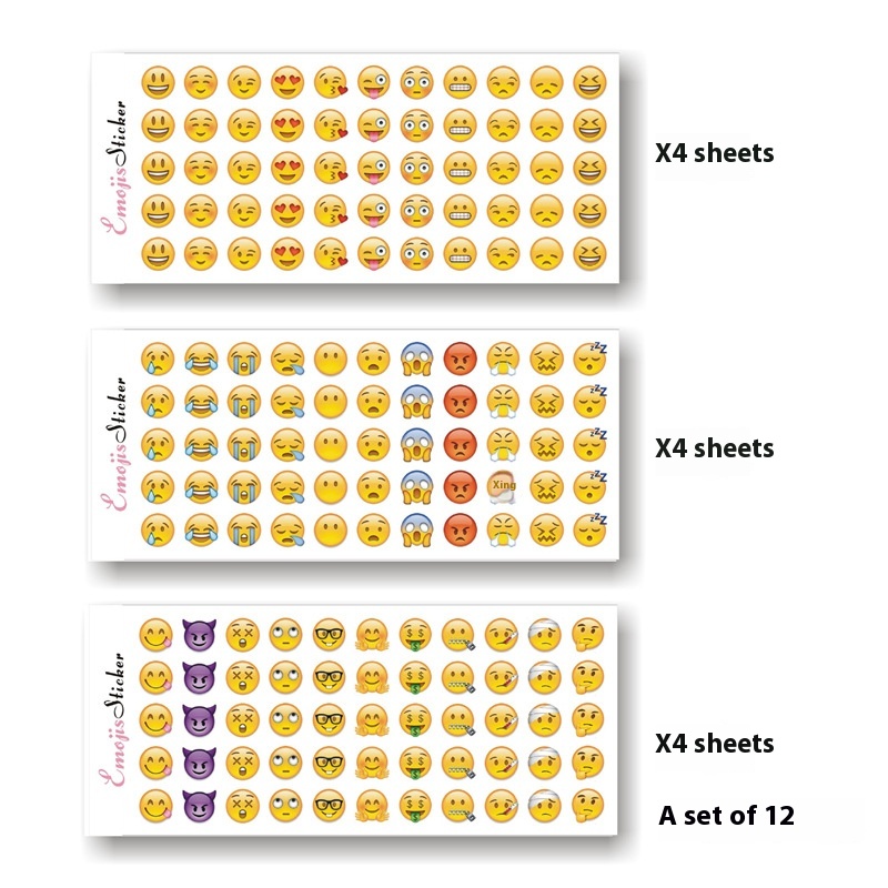 Emoji Stickers Apple Horizontal Version Including Expressions Rolling Eyes Including660 Mini Expressions12 Pieces