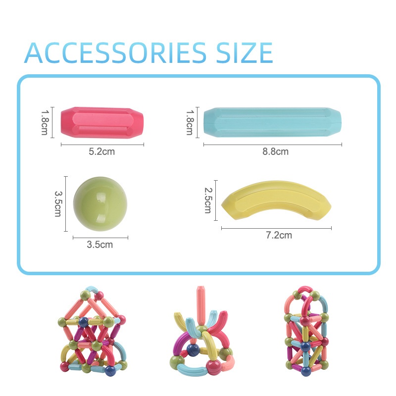 Lezhi Player Magnetic Stick3-5 Years Old Children's Early Education Changeable Magnetic Toy Baby Grasping And Building Magnetic Building Blocks