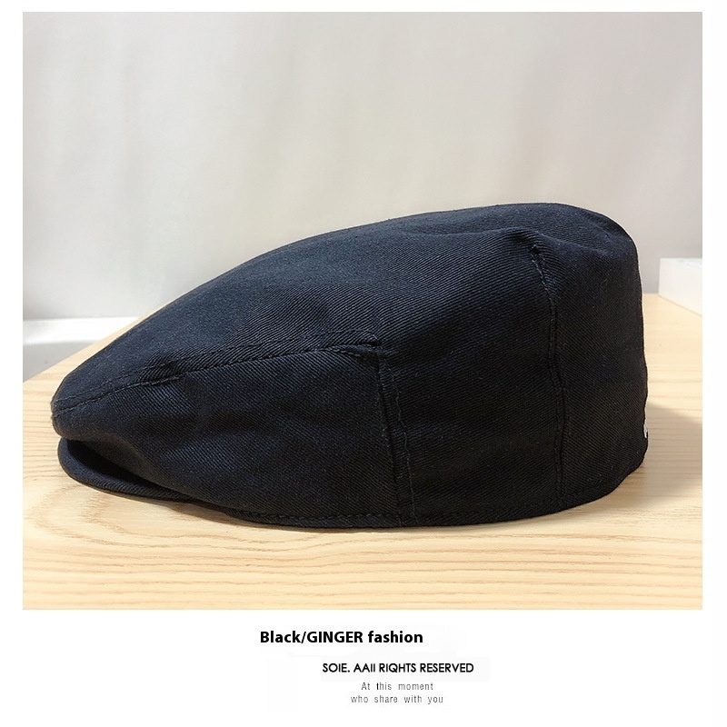 Duckbill Cap With Small English Words All-match Retro Painter Beret Cool Hat British Hat