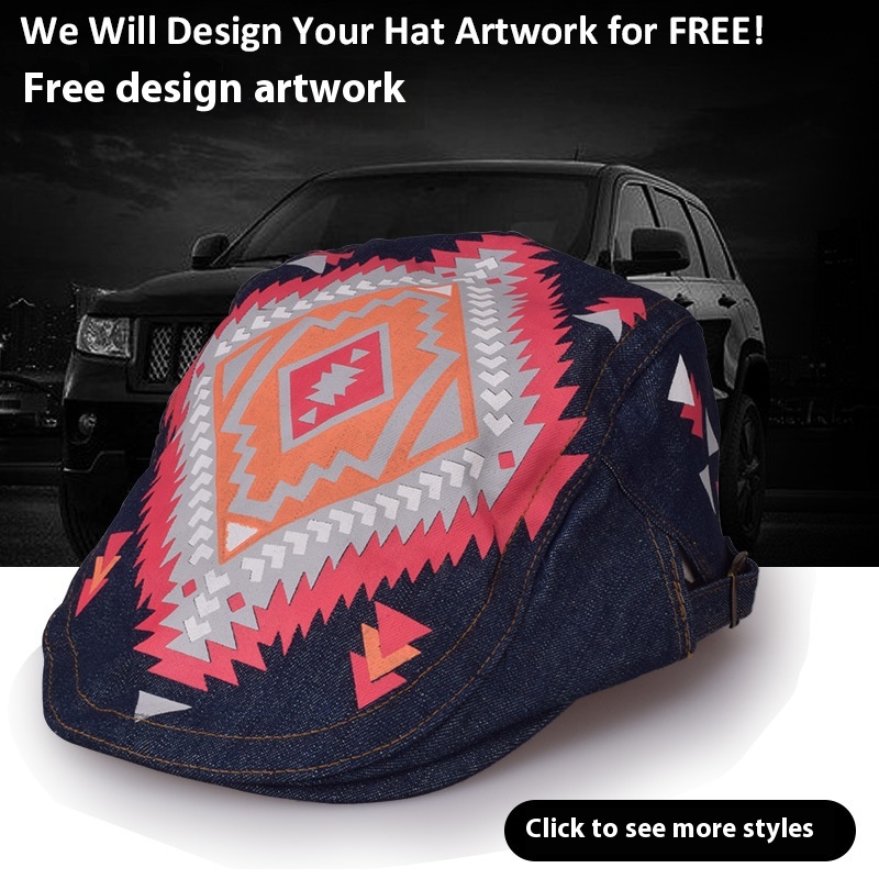 Retro Denim Beret Art Hat