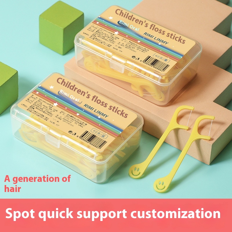 Children's Dental Floss Stick Disposable Smooth Dental Floss Stick Plastic Toothpick Dental Floss Convenient Dental Floss Box